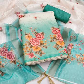 multi unstitched digital print with printed dupatta shimmer dress material 1