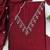 maroon unstitched thread embroidery with embroidered dupatta vichitra silk blend dress material