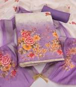 multi unstitched digital print with printed dupatta shimmer dress material