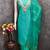 sea green unstitched weaving embroidered neck with woven embellished dupatta dress material