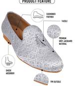 mens fabric material grey colour tussale jutti for bridal party casual