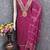 magenta unstitched weaving embroidered neck with woven embellished dupatta dress material