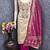 beige unstitched weaving embroidered neck with woven embellished dupatta shimmer butti dress material