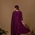 Wine embroidery mul chanderi kurta with pant and duptta set