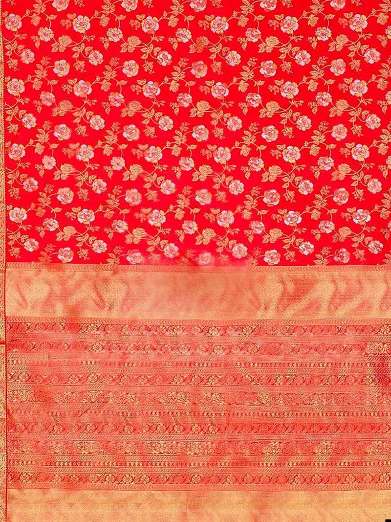 Women Floral Woven Design Zari Art Silk Banarasi Saree