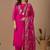 Rani pink embroidery with hand work mul chanderi kurta with pant and duptta set
