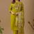 Green embroidery with hand work mul chanderi kurta with pant and duptta set