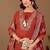 Brown embroidery with hand work mul chanderi kurta with pant and duptta set