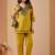 Green embroidery cotton kurta with pant
