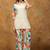 White printed cotton kurta with pant