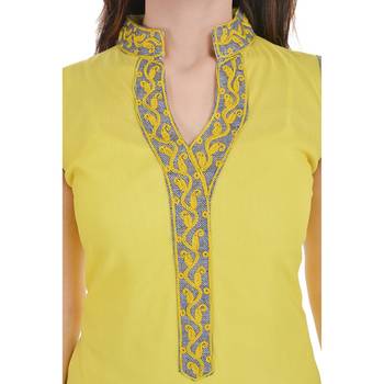 Yellow Free Size Georgette Designer Kurti 4