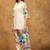 White printed cotton kurta with pant