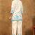 Blue printed cotton kurta with pant