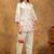 Wine printed cotton kurta with pant