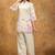 Wine printed cotton kurta with pant