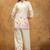 Wine printed cotton kurta with pant