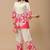 Pink printed cotton kurta with pant