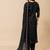 Black embroidery mul cotton kurta with pant and duptta