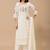 White embroidery mul cotton kurta with pant and duptta