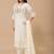 White embroidery mul cotton kurta with pant and duptta