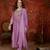 Purple heavy work kurta with pant & dupatta set