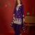 Deep purple embroidered kurta with sharara & jacquard dupatta