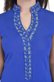 Blue Free Size Georgette Designer Kurti