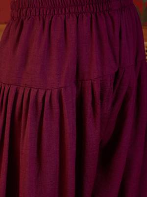 Wine embroidered kurta with farsi salwar & dupatta set 6