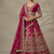 Rani Pink Color Crystal Beads,Diamond,Sequins And Handwork Motif Work Silk_Blend Lehenga Choli