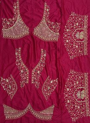 Rani Pink Color Crystal Beads,Diamond,Sequins And Handwork Motif Work Silk_Blend Lehenga Choli 5