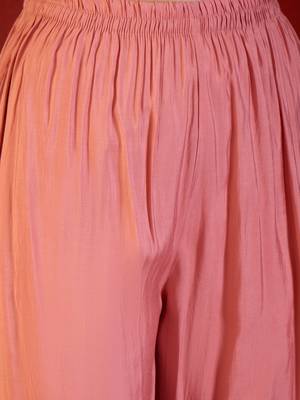 Peach heavy work kurta with pant & dupatta set 6
