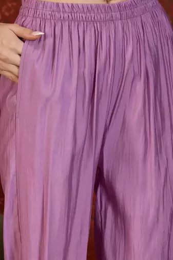 Purple heavy work kurta with pant & dupatta set