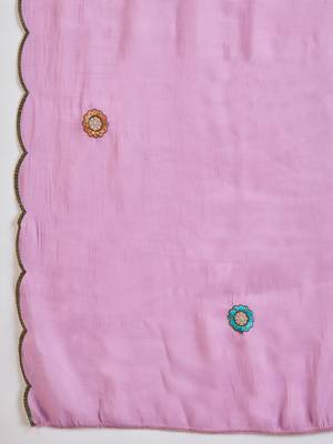 Purple heavy work kurta with pant & dupatta set 7