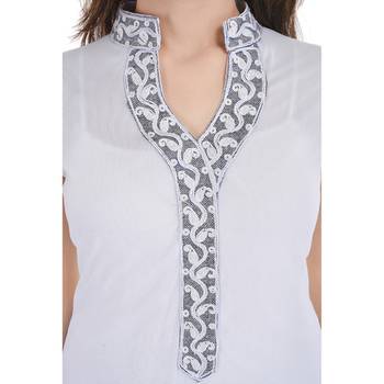 White Free Size Georgette Designer Kurti 4