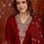 Maroon hand-worked kurta with pant & jacquard dupatta set