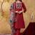 Maroon printed cotton kurta with pant and duptta