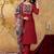 Maroon printed cotton kurta with pant and duptta