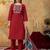 Maroon printed cotton kurta with pant and duptta