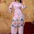 Lavender printed cotton kurta with duptta