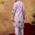 Lavender printed cotton kurta with duptta