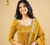 Mustard Yellow Embroidered Anarkali Gown with Intricate Zari Work & Flared Ethnic Party Wear Dress