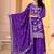 Purple chinon  silk   party  embroidery wear  sharara suit set