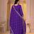 Purple chinon  silk   party  embroidery wear  sharara suit set