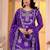 Purple chinon  silk   party  embroidery wear  sharara suit set