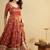 Rust Embroidered Anarkali Gown with Intricate Zari Work & Flared Ethnic Party Wear Dress