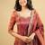 Rust Embroidered Anarkali Gown with Intricate Zari Work & Flared Ethnic Party Wear Dress