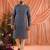 Blue men’s linen cotton embroidered kurta pajama set