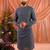 Blue men’s linen cotton embroidered kurta pajama set