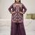 Lavender embroidered front slit kurti with sharara set