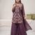 Lavender embroidered front slit kurti with sharara set